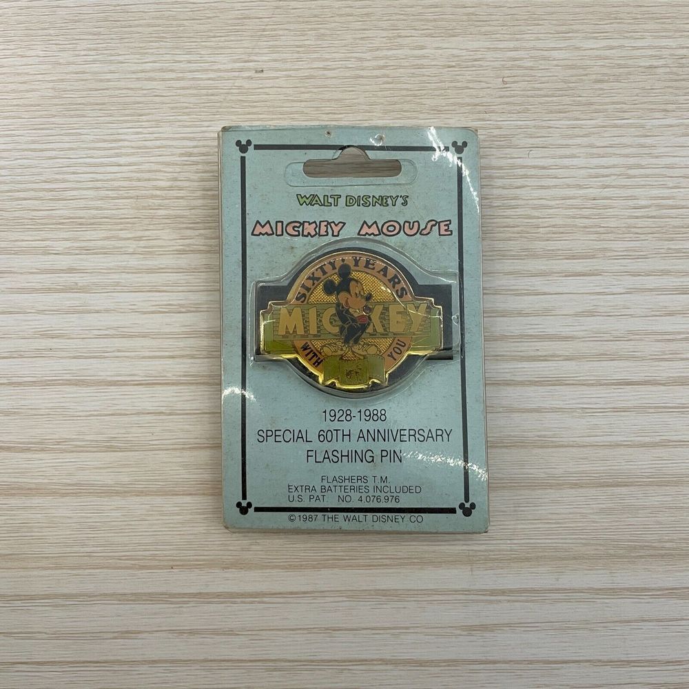 Mickey's Mouse Sixty Years With You‎ 60th Anniversary Walt Disney Flashing Pin
